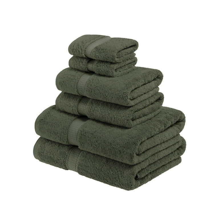 Superior Hymnia Egyptian Cotton 6 Piece Towel Set Forest Green Walmart