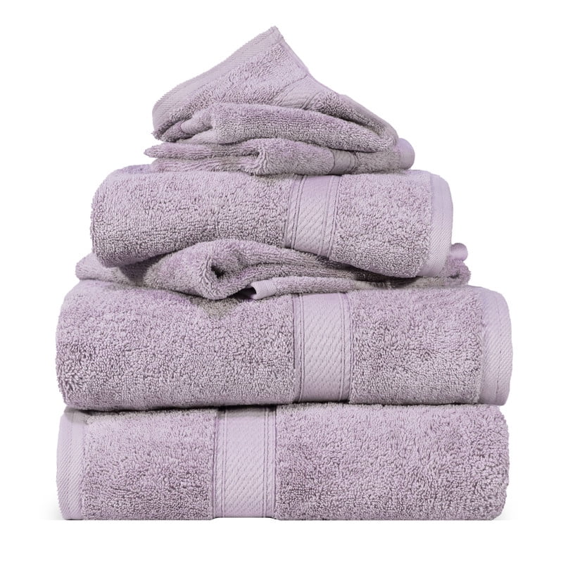 Superior Hymnia Egyptian Cotton 6-Piece Towel Set, Purple