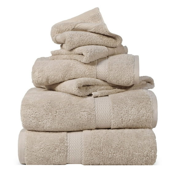 Superior Hymnia Egyptian Cotton 6-Piece Towel Set, Stone