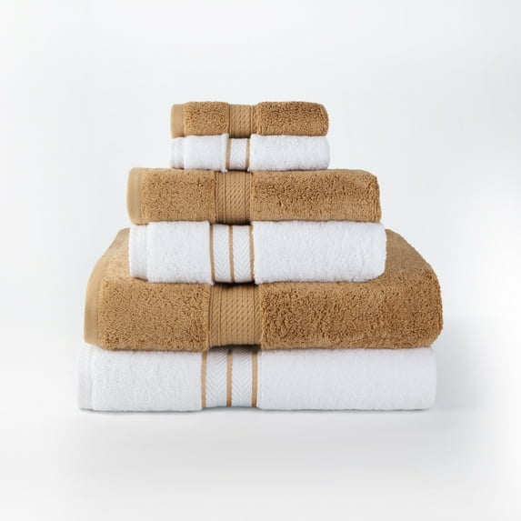 Superior Hymnia Egyptian Cotton 6-Piece Towel Set, Toast