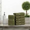 thumbnail image 1 of Superior 800 GSM Egyptian Cotton Heavyweight Face Towel Set of 6, Forest Green, 1 of 10