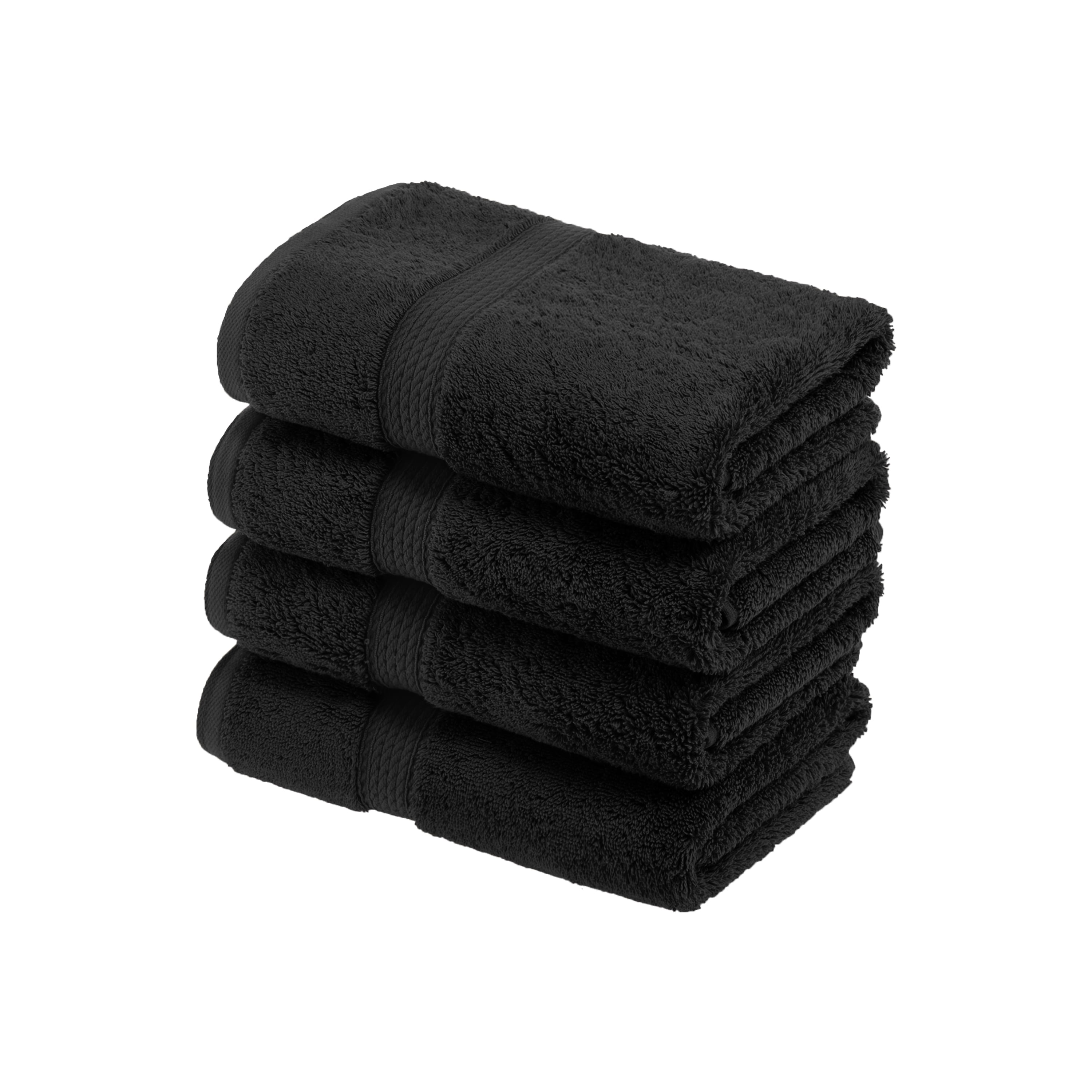 Superior Hymnia Egyptian Cotton Hand Towel Set, Black 