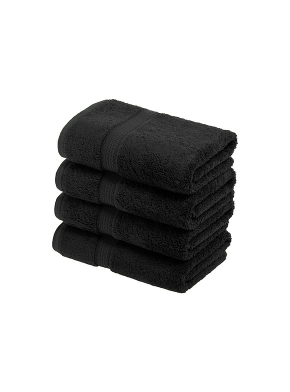 Superior Hymnia Egyptian Cotton Hand Towel Set, Black