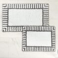 thumbnail image 1 of Superior Inaya Striped Shag Washable Bath Rug, Set of 2, Large, White/Gray, 1 of 11
