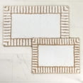 thumbnail image 1 of Superior Inaya Striped Shag Washable Bath Rug, Set of 2, Medium, White/Beige, 1 of 11