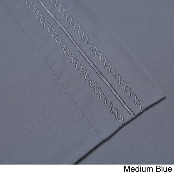 Superior Infinity Wrinkle Resistant Brushed Microfiber Embroidered Sheet Set