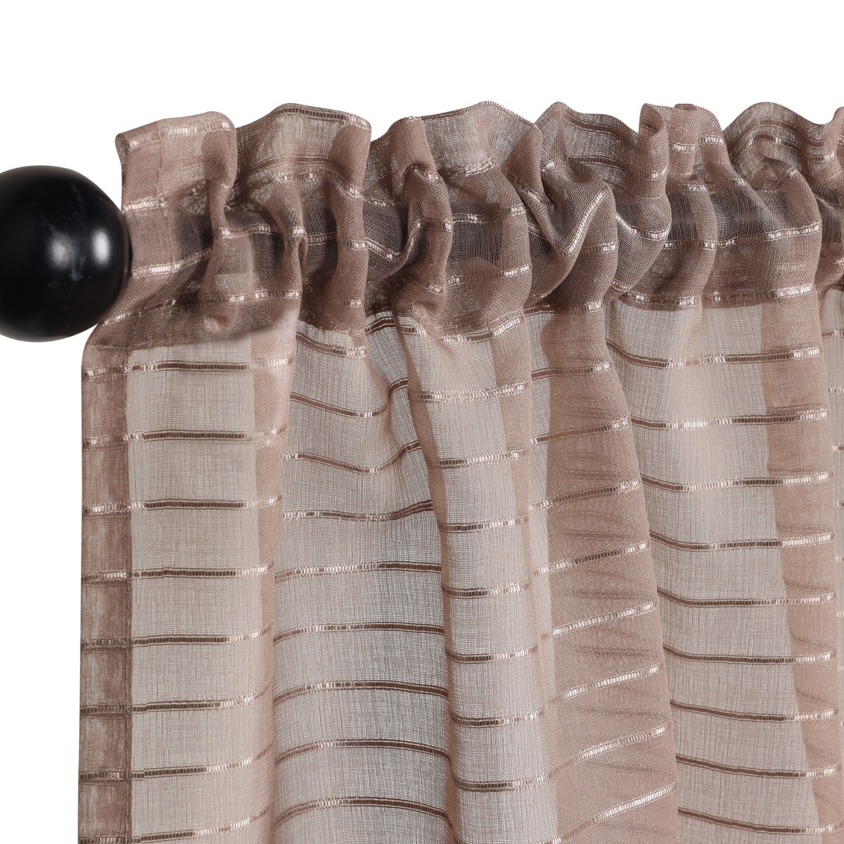 Superior Jackson Striped Sheer Curtains Set Of 2 26 X 63 Taupe Superior jackson striped sheer curtains set of 2 26 x 63 taupe
