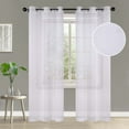 thumbnail image 1 of Superior Jackson Stripe Sheer Curtain Grommet Curtain Panel Set, 42" x 108", White, 1 of 5