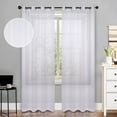 thumbnail image 1 of Superior Jackson Stripe Sheer Curtain Grommet Curtain Panel Set, 52" x 84", White, 1 of 5