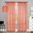 thumbnail image 1 of Superior Jackson Stripe Sheer Curtain Grommet Curtain Panel Set, 52" x 96", Orange, 1 of 5