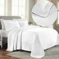 thumbnail image 1 of Superior Solitaire Cotton Decorative Bedspread and Sham Set, King, White, 1 of 10