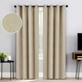 thumbnail image 1 of Superior Jaxon Blackout Curtains, Grommet Header, Set of 2, 52" x 108", Beige, 1 of 6