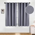 thumbnail image 1 of Superior Jaxon Blackout Curtains Set of 2, Grommet Header Curtain Panel Pair, 52"W x 63"L, Silver, 1 of 6