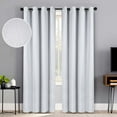 thumbnail image 1 of Superior Jaxon Blackout Curtains Set of 2, Grommet Header Curtain Panel Pair, 52"W x 96"L, Platinum, 1 of 6