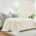 thumbnail image 1 of Superior Jena Cotton Textured Chevron Woven Blanket, California King, Ivory, 1 of 13