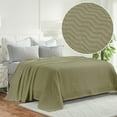 thumbnail image 1 of Superior Jena Cotton Textured Chevron Woven Blanket, King, Sage, 1 of 13