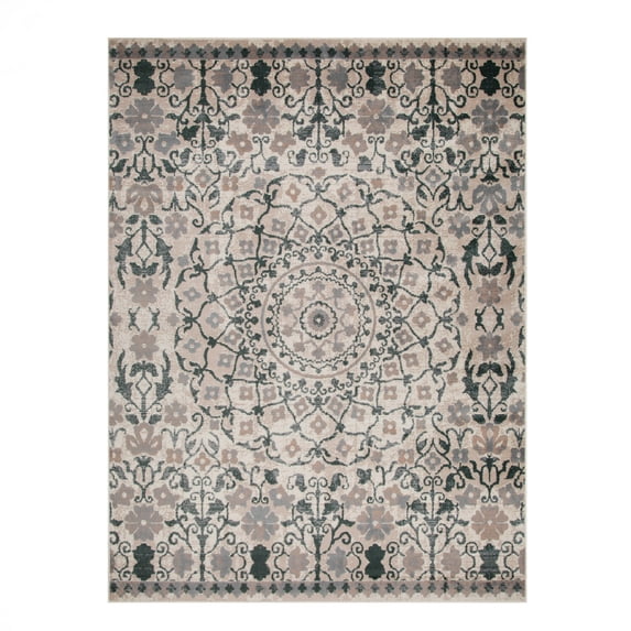 Superior Jia Vintage Floral Mandala Tuscan Indoor Bohemian Area Rug, 5' x 8'