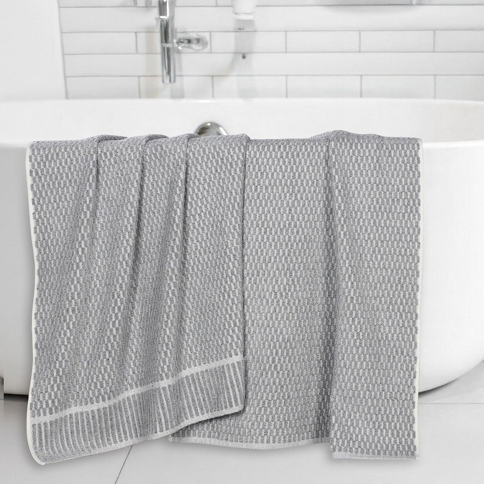 Superior Juno Viscose Cotton Blend Medium Weight Bath Sheets, Set of 2, Charcoal