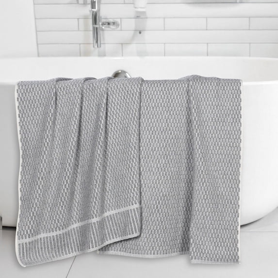 Superior Juno Viscose Cotton Blend Medium Weight Bath Sheets, Set of 2, Charcoal