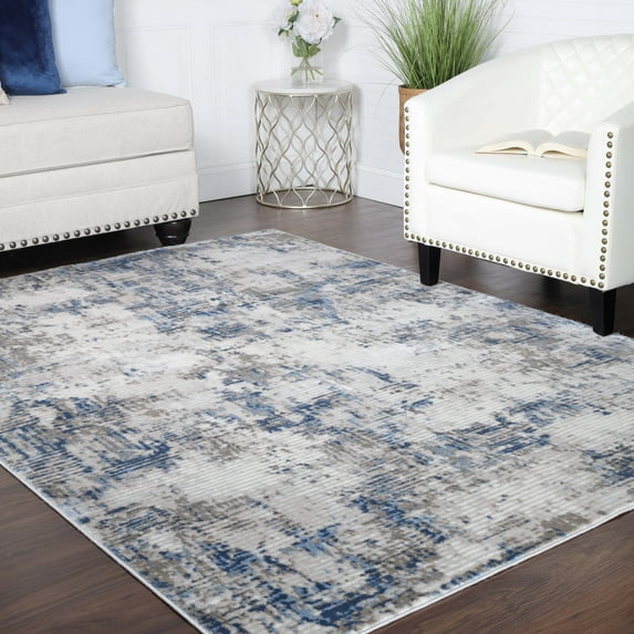Superior Kailani Modern Medallion Indoor Area Rug, 10' x 14', Blue-Cream