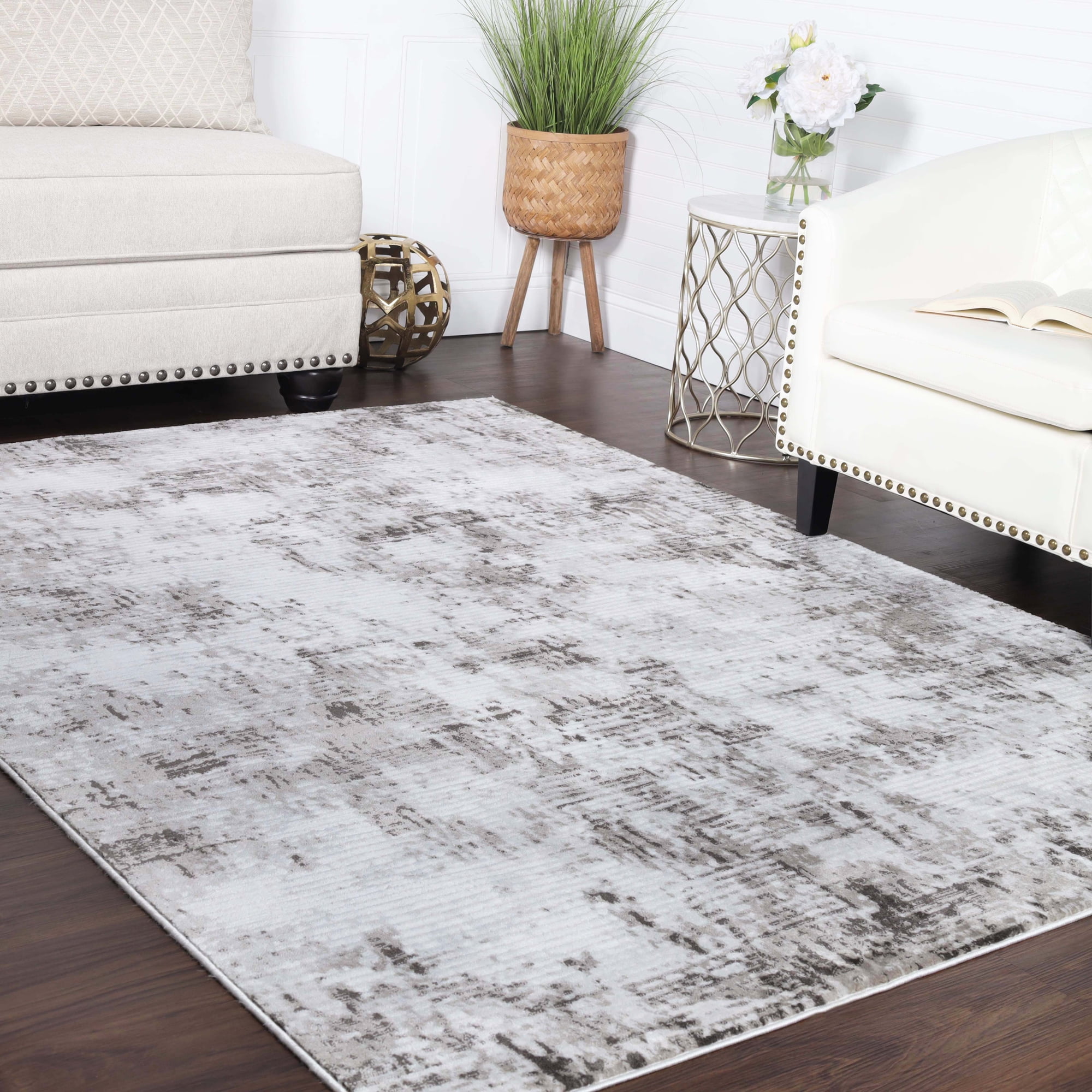 Superior Kailani Modern Medallion Indoor Area Rug, 3' x 5', Cream-Grey ...