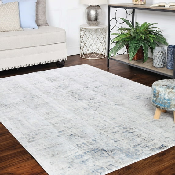 Superior Kailani Modern Medallion Indoor Runner Rug, 2'7" x 6', Blue-Cream