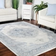 thumbnail image 1 of Superior Kailani Modern Medallion Indoor Runner Rug, 2'7" x 8', Blue-Cream, 1 of 6