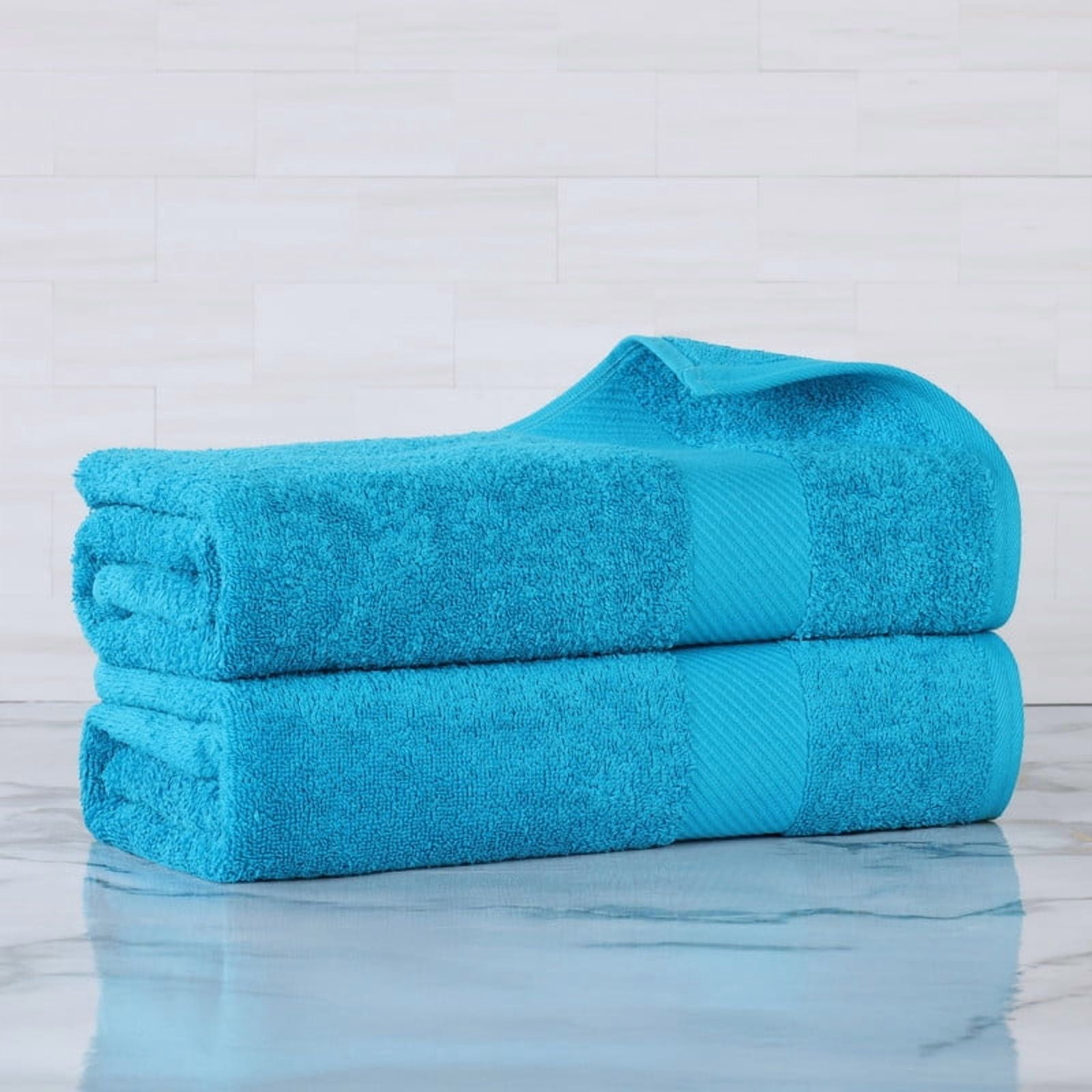 Superior Kendell Egyptian Cotton Bath Sheets, Set of 2, Capri Breeze