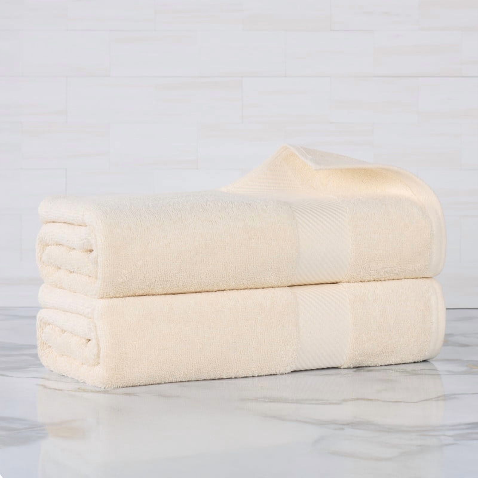Superior Kendell Egyptian Cotton Bath Sheets, Set of 2, Ivory