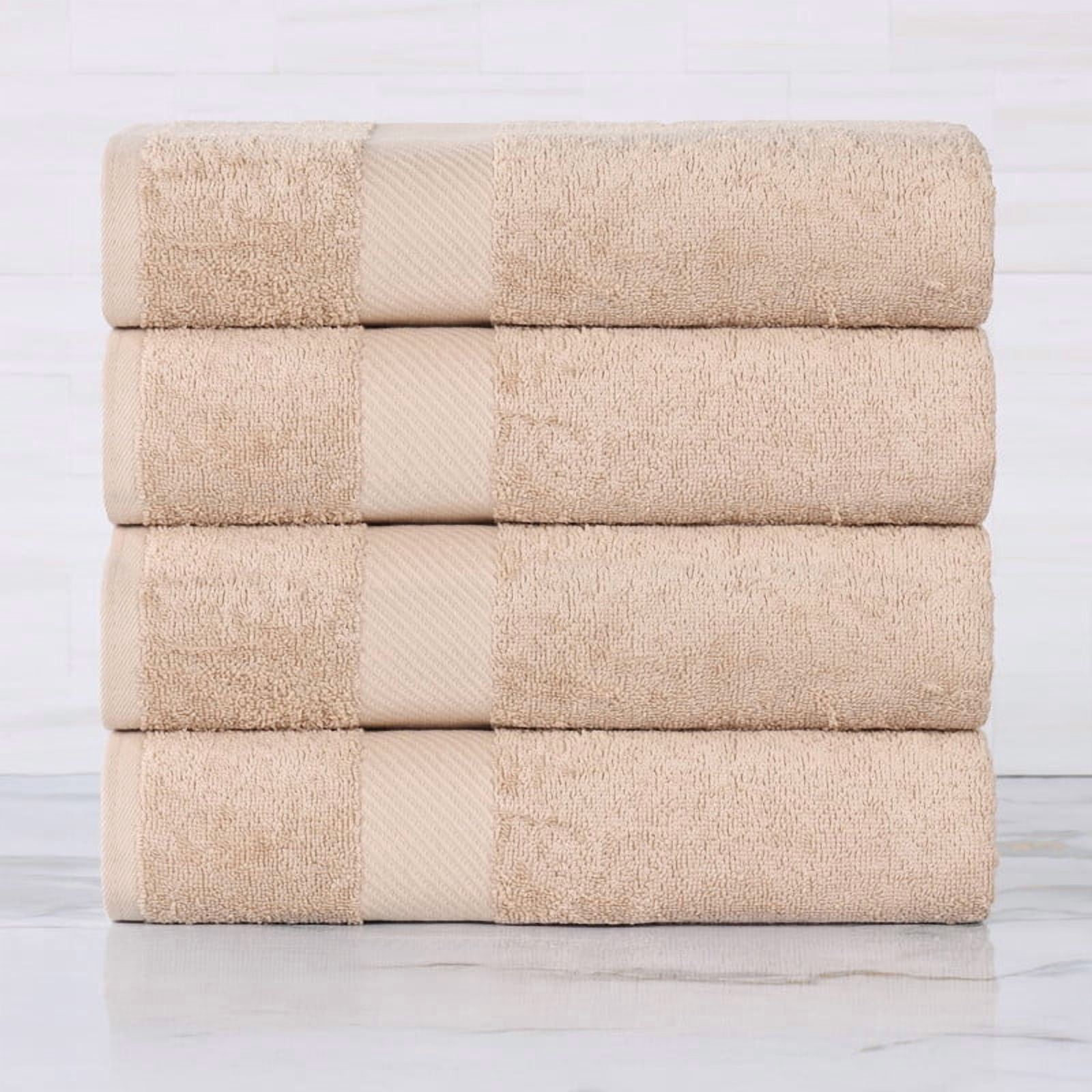 Superior Kendell Egyptian Cotton Bath Towels, Set of 4, Fawn