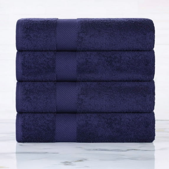 Superior Kendell Egyptian Cotton Bath Towels, Set of 4, Navy Blue