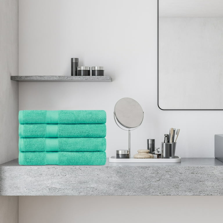Superior Kendell Egyptian Cotton Bath Towels Set of 4 Sea Green Walmart