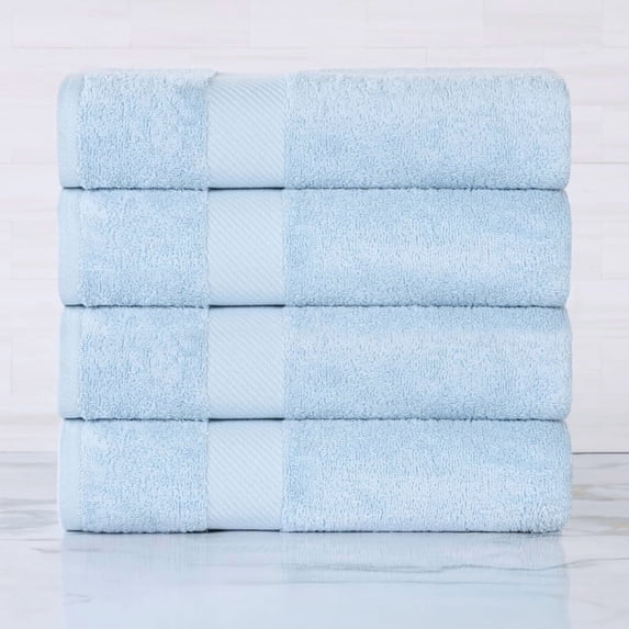 Superior Kendell Egyptian Cotton Bath Towels, Set of 4, Winter Blue
