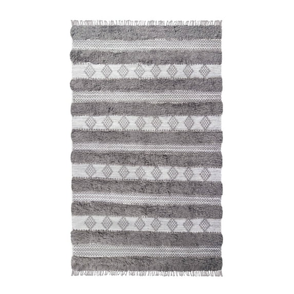 Superior Kidwai Collection Rugs Geometric/Striped Hand-Made Area Rug, 96 in x 120 in