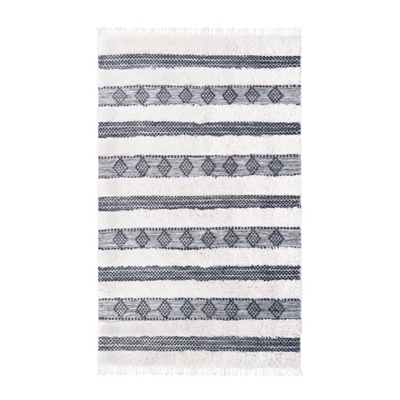 Superior Kidwai Collection Rugs Geometric/striped Hand-Made Area Rug, 5' x 8'