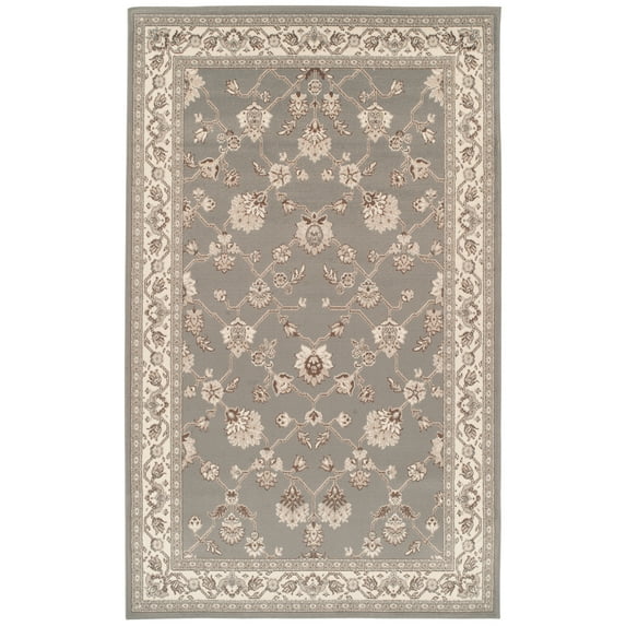 Superior Kingfield Traditional Floral Indoor Area Rug, 4'x6', Slate
