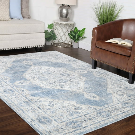 Superior Layland Medallion Indoor Area Rug, 5' x 7', Charcoal