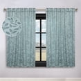 thumbnail image 1 of Superior Blackout Leaves Light Filtering Back Tab Curtain Panel Set, 52"x63", Green Lily, 1 of 9