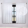 thumbnail image 1 of Superior Blackout Leaves Light Filtering Back Tab Curtain Panel Set, 52"x63", White-White, 1 of 7