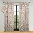 thumbnail image 1 of Superior Blackout Leaves Back Tab Curtains Set of 2, Light Filtering Curtain Panel Set, White-Copper, 52"W x 84"L, 1 of 9