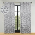 thumbnail image 1 of Superior Blackout Leaves Back Tab Curtains Set of 2, Light Filtering Curtain Panel Set, Grey, 52"W x 96"L, 1 of 9