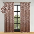 thumbnail image 1 of Superior Blackout Leaves Light Filtering Grommet Curtain Panel Set, 52"x108", Cooper, 1 of 7