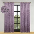 thumbnail image 1 of Superior Blackout Leaves Curtains Set of 2, Light Filtering Grommet Curtain Panel Set, Wisteria, 52"W x 108"L, 1 of 7