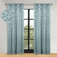 thumbnail image 1 of Superior Blackout Leaves Light Filtering Grommet Curtain Panel Set, 52"x120", Green Lily, 1 of 7