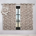 thumbnail image 1 of Superior Blackout Leaves Light Filtering Grommet Curtain Panel Set, 52"x63", Espresso, 1 of 7