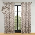 thumbnail image 1 of Superior Blackout Leaves Light Filtering Grommet Curtain Panel Set, 52"x72", Espresso, 1 of 7
