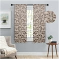 thumbnail image 1 of Superior Blackout Leaves Curtains Set of 2, Light Filtering Rod Pocket Curtain Panel Set, Espresso, 26"W x 63"L, 1 of 8
