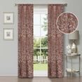 thumbnail image 1 of Superior Blackout Leaves Light Filtering Rod pocket Curtain Panel Set, 26"x84", Copper, 1 of 7