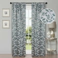 thumbnail image 1 of Superior Blackout Leaves Curtains Set of 2, Light Filtering Rod Pocket Curtain Panel Set, Teal, 26"W x 84"L, 1 of 7
