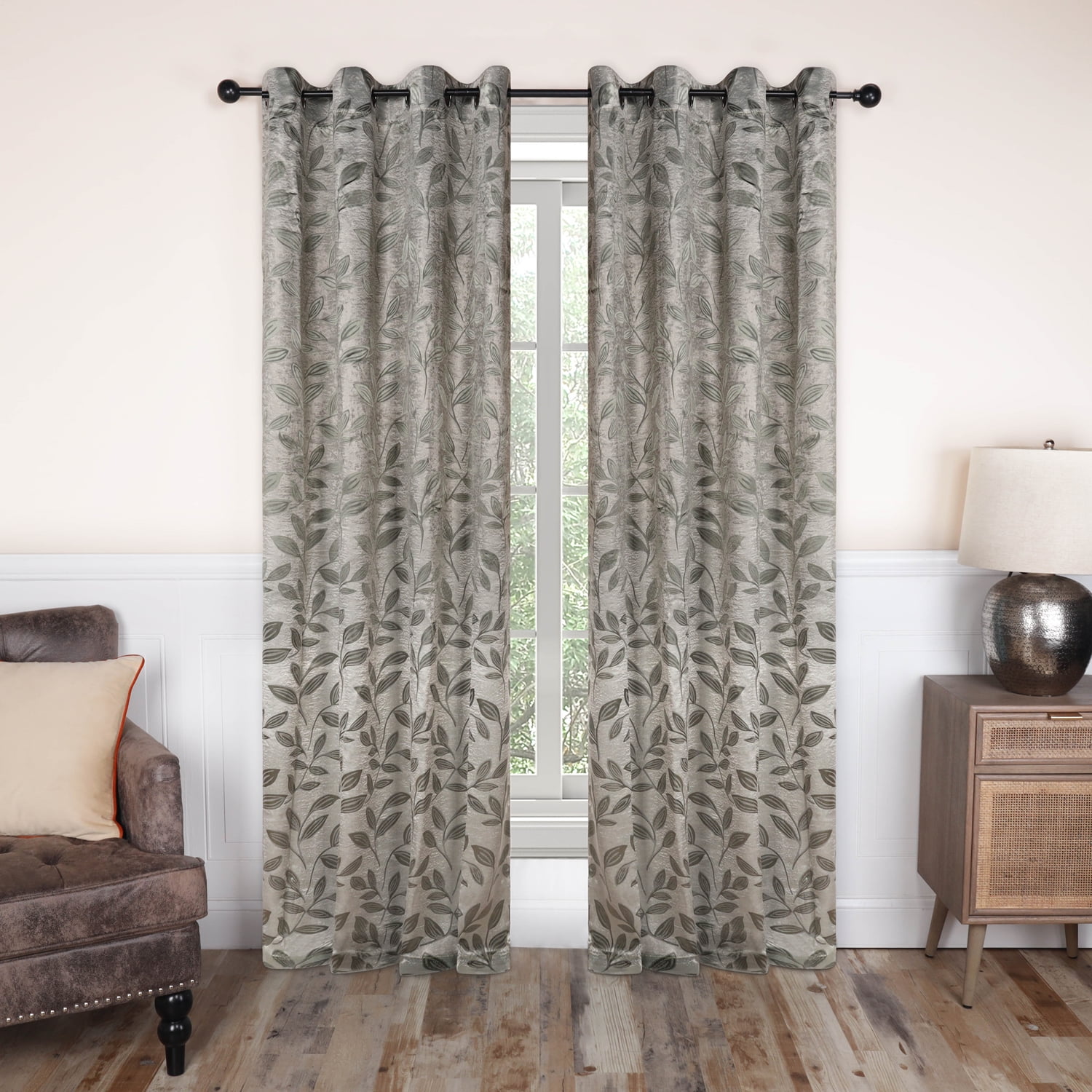 Superior Leaves Blackout Curtain Set of 2, 52